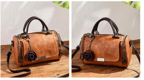 Women's 2026 Summer New Fashion Solid Color Flowers Zipper Closure Crossbody Pillow Bag Polyester Lining