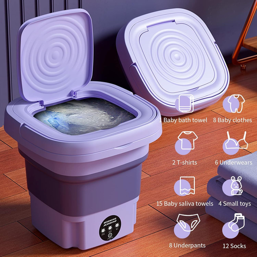 2026 Hot High Quality Foldable Mini Shoes Clothes Wash Machine Portable Small Washing Machine with Rotary Drying Mini Washer