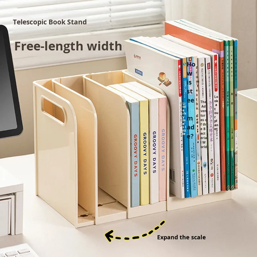 Plastic Desktop Storage Box Student Book Organizer Book Stand Large Capacity Bookshelf Pen Holder