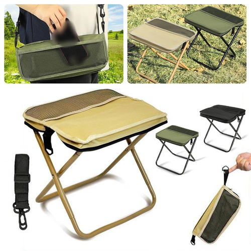 Folding Stool for Outdoor Leisure Camping and Hiking Fishing Trips Convenient Shoulder Bag Style Portable Stool for Storage