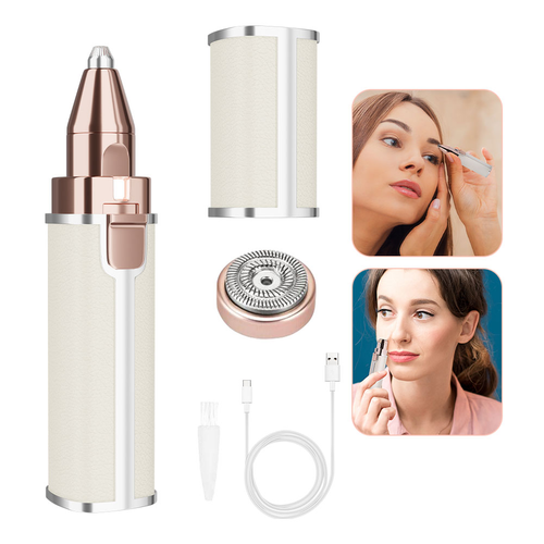 2 in 1 Portable Women Painless Shaver Tool Facial Lipstick Shape Hair Removal Mini Eye Brow Epilator Electric Eyebrow Trimmer