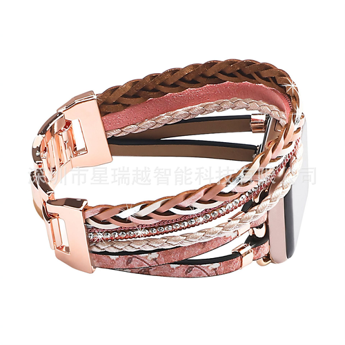 Fashion Leather Bands for Apple Watch Women, Bracelets Jewelry Multilayer Wrap Strap for apple Watch Band 41mm 45mm
