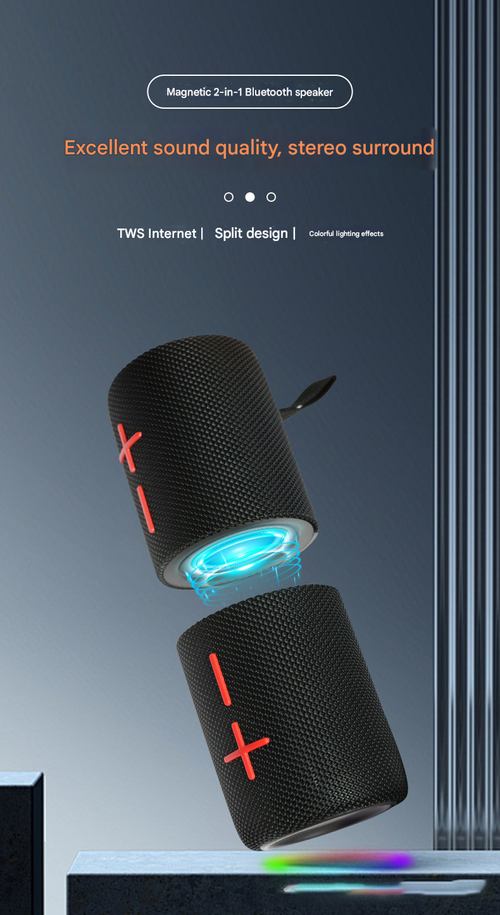 Dropshipping Products 2025 Detachable boomboxes subwoofer Magnet Speaker Stereo Bass 2 in 1 Portable Electronic gadgets