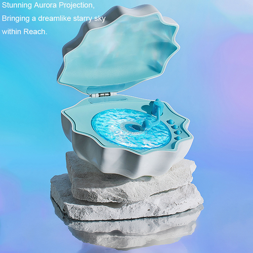 Northern Lights Bedroom Night Light Projector LED Modern Built-in Wireless Speaker White Noise Kids Party Music Shell Room Decor