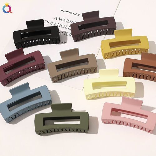 Solid color matte hairpin clasp, large plastic clip, anti-slip, strong hairpin hair clamp, suitable as accessories for women and young girls to wear.