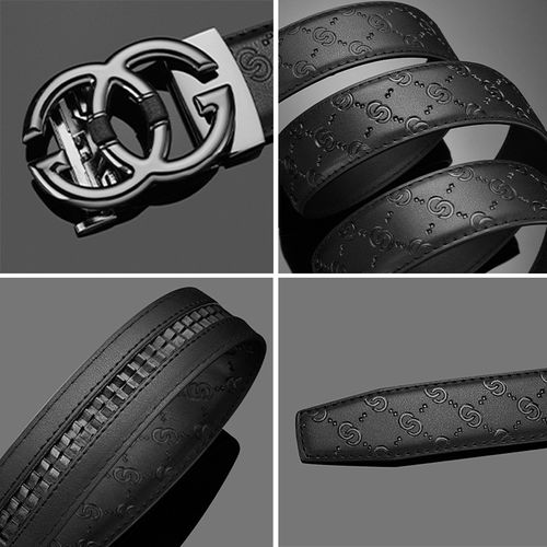men's beltGenuine Leather Men'S Belt Fashion Alloy Belts Buckle Luxury Business Black Belt for Men
