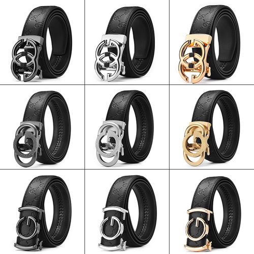 men's beltGenuine Leather Men'S Belt Fashion Alloy Belts Buckle Luxury Business Black Belt for Men