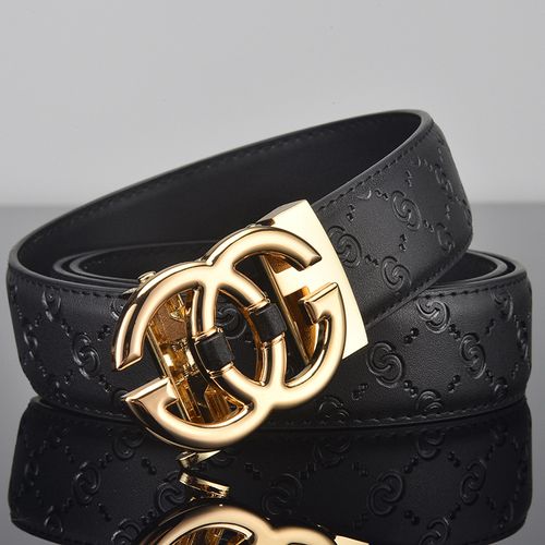 men's beltGenuine Leather Men'S Belt Fashion Alloy Belts Buckle Luxury Business Black Belt for Men