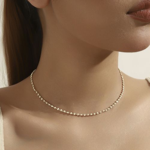 Light Luxury Dainty Pearl-Accented Gold Choker Necklace Elegant Everyday Versatile Thin Chain for Women
