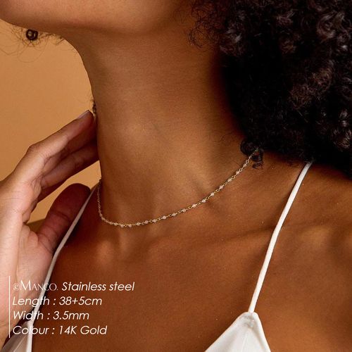 Light Luxury Dainty Pearl-Accented Gold Choker Necklace Elegant Everyday Versatile Thin Chain for Women