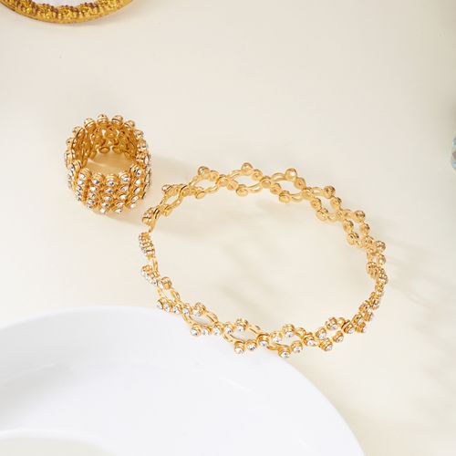 New Arrival Five-row Drill Expandable Ring: A Creative Magic Retractable Ring with Dual Wearing Styles, Convertible to a Bracelet