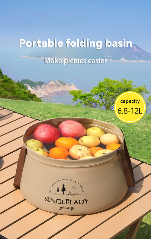 🏆Flash Sale⚡Collapsible Travel Basin – Portable Foldable Bucket for Camping, Laundry & Foot Soaks