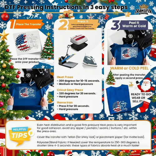 💥🎄15PCS Christmas Mystery DTF Transfer Bundle for Festive DIY Creations