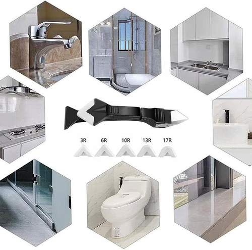 3 in1 Silicone Caulking Tools -Grout Removal Tool(Stainless Steelhead