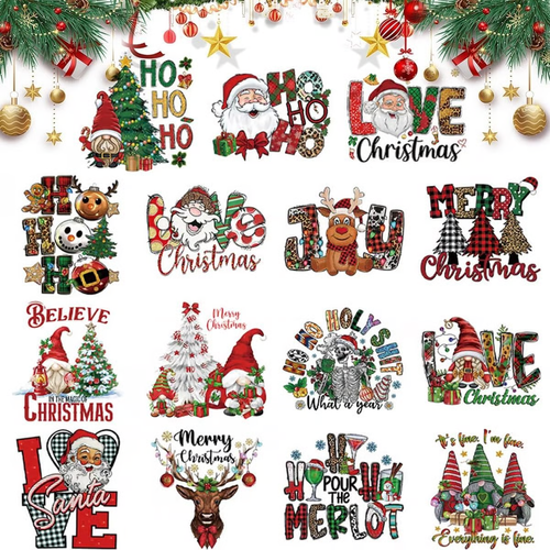 💥🎄15PCS Christmas Mystery DTF Transfer Bundle for Festive DIY Creations