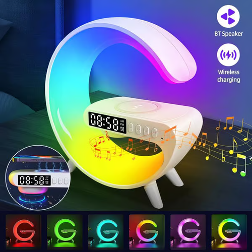 🎁Last Day Sale 49% OFF🔥Multifunctional Bluetooth Speaker-Colorful Atmosphere Light Wireless Charging and Clock All-in-one Machine