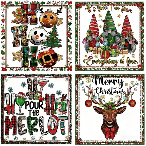 💥🎄15PCS Christmas Mystery DTF Transfer Bundle for Festive DIY Creations