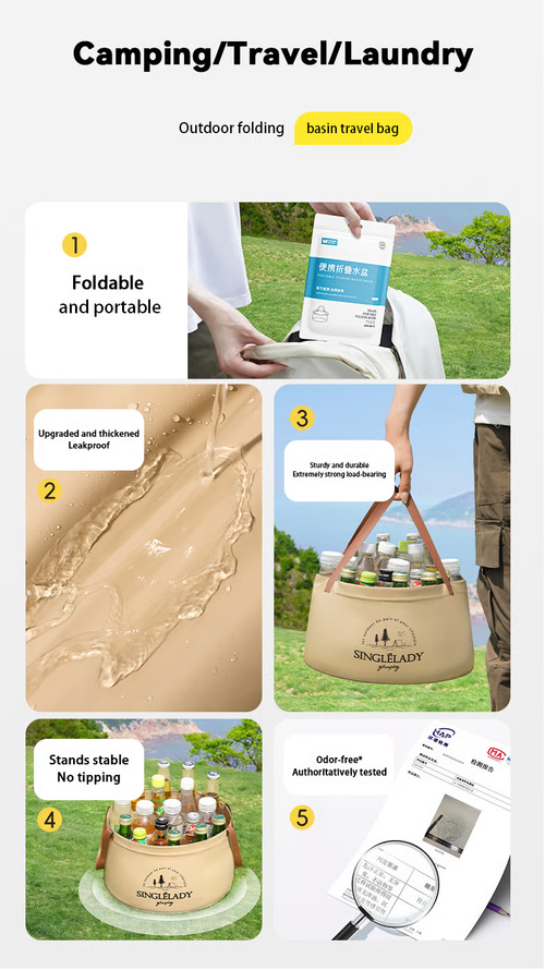 🏆Flash Sale⚡Collapsible Travel Basin – Portable Foldable Bucket for Camping, Laundry & Foot Soaks