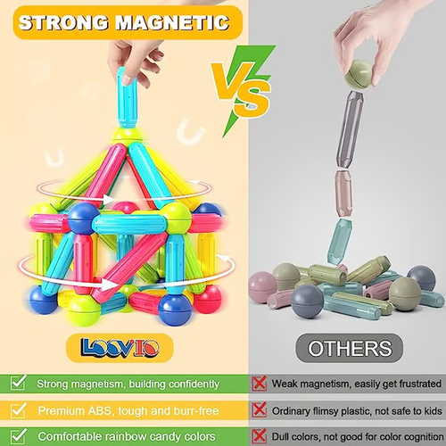 🏆Flash Sale⚡Magnetic Tiles Building Blocks for Toddlers 3-5 - STEM Educational Toys