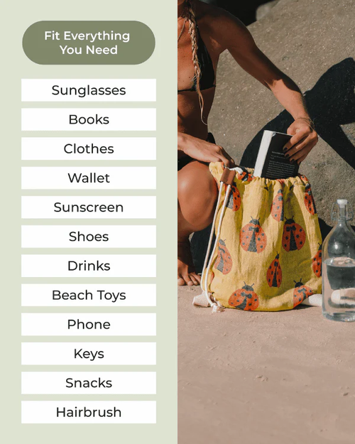 2-in-1 Foldable Beach Towel Bag