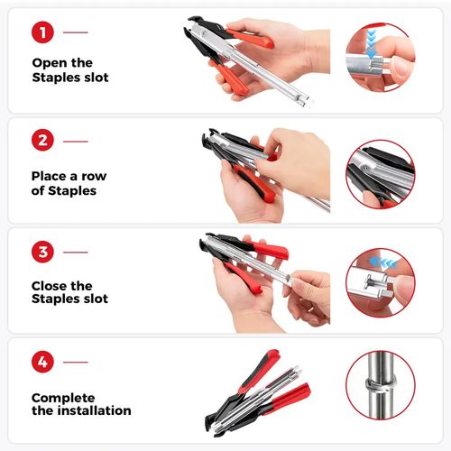 C Clips Hog Ring Pliers Kit 100 PCS