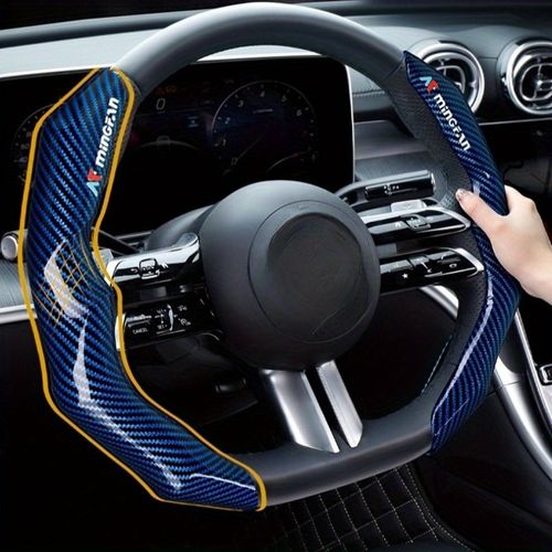 MF25 Card Type Steering Wheel Universal Carbon Fiber Pattern Steering Wheel Cover Thin Version, All-Season Non-Slip Wear-Resistant Men'S Summer Sports 5D New Style Cover