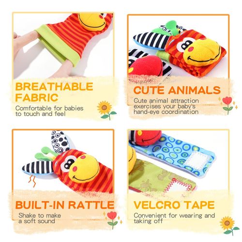 Wrist Bell Rattle Socks Set