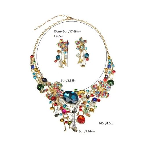 Floral Necklace and Earrings Set