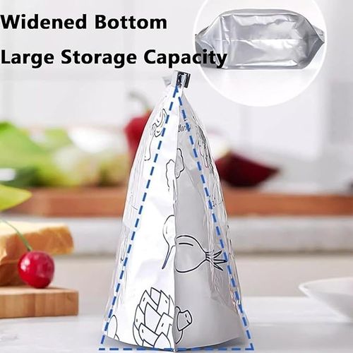 (30pcs )Reusable Aluminum Foil Sealable Storage Bags, 2025 New Resealable Vacuum Zipper Pouches for Food, Stand Up Foil Sealable Bags with Label and Zip Lock for Vegetable Fruit Meat
