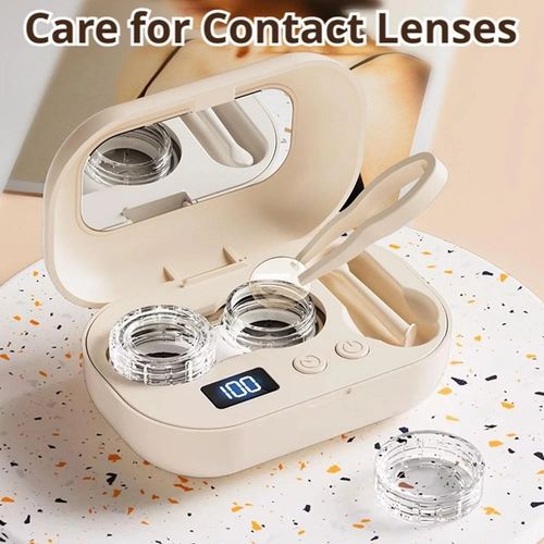 Rechargeable Ultrasonic Contact Lens Auto Cleaner Care Case USB Cleaning Mach