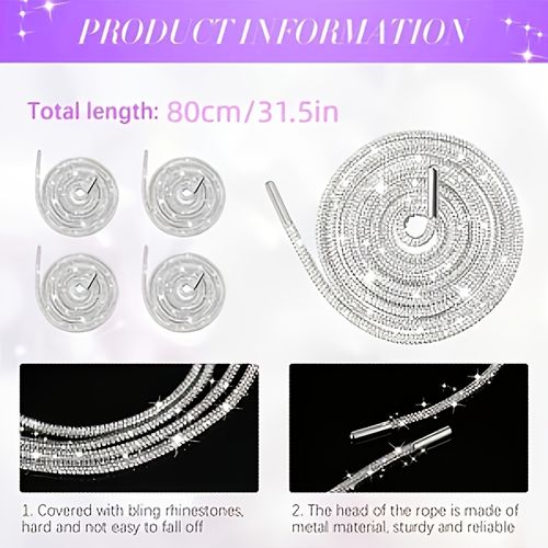 Shiny Rhinestone Shoelaces