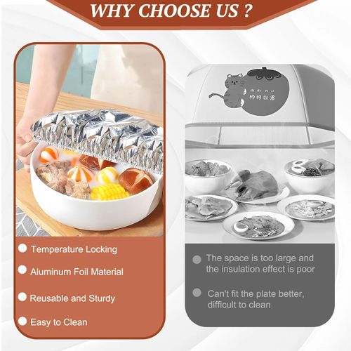 Reusable Elastic Aluminum Foil Food Covers