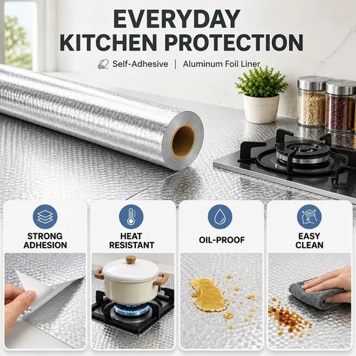 Self-Adhesive Aluminum Foil Kitchen Backsplash Wallpaper