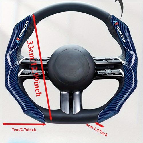 MF25 Card Type Steering Wheel Universal Carbon Fiber Pattern Steering Wheel Cover Thin Version, All-Season Non-Slip Wear-Resistant Men'S Summer Sports 5D New Style Cover