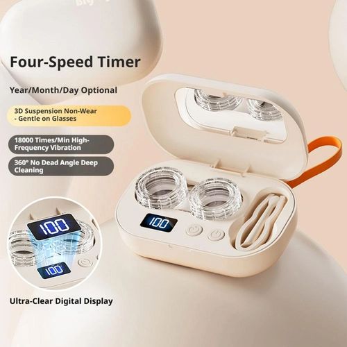Rechargeable Ultrasonic Contact Lens Auto Cleaner Care Case USB Cleaning Mach