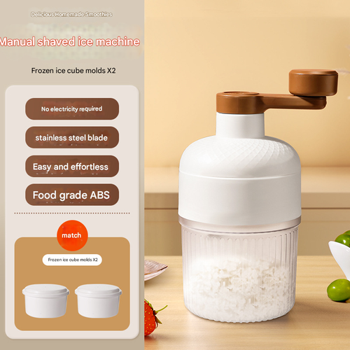 2025 New Manual Ice Shaver | Portable Hand-Cranked Snow Cone Maker | No-Electricity Shaved Ice Machine | Home & Street Vending Use | Includes 2 Ice Trays