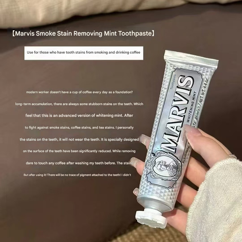 Marvis Whitening Toothpaste 85ml - Jasmine Mint Flavor, Fresh Breath, Gum Care, Brightening Toothpaste for Daily Oral Hygiene