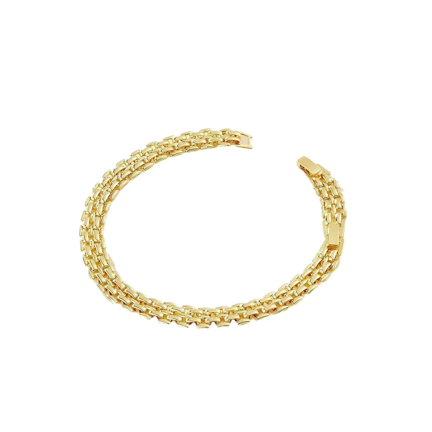 Minimalist 14K Gold Plated Braided Anklet & Bracelet - Thick Chain Anklet, Thin Bracelet for Women, European and American Fashion Jewelry, Fadeless Classic Accessories, Versatile for Daily Wear & Gifting
