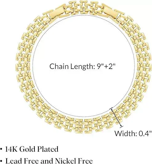 Minimalist 14K Gold Plated Braided Anklet & Bracelet - Thick Chain Anklet, Thin Bracelet for Women, European and American Fashion Jewelry, Fadeless Classic Accessories, Versatile for Daily Wear & Gifting