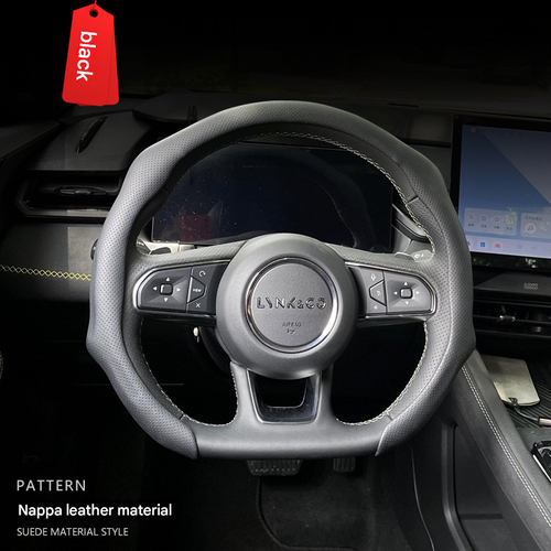 Napa Nappa Leather Car Steering Wheel Cover - Quick Turn Non-Slip Breathable Ultra-Thin Cover for Four Seasons Car Accessories - Versatile