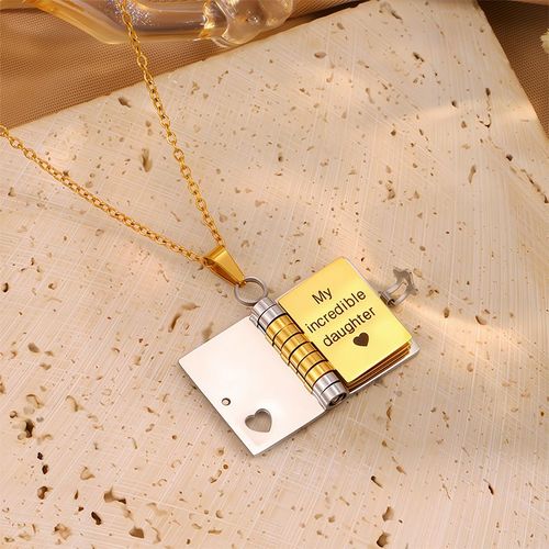 My Little Star Book Necklace for Daughter , Birthday Day Gift Graduation Jewelry of Love