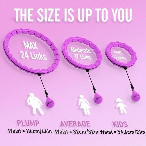 Weighted Hula Circle for Adults, Infinity Hoop Fit Plus Size 47 Inch 120cm, Include 24 Detachable Links and Waist Trainer for Women, Home Workout Equipment, Exercise Equipment, Home Training Equipment