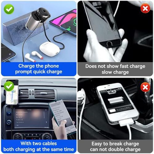 Smart Portable Car Air Freshener with Starlight Diffuser ,Intelligent Sensing & Atmosphere Lighting - Retractable Car Charger & Aromatherapy Diffuser ,Halloween Perfect Gift for Men