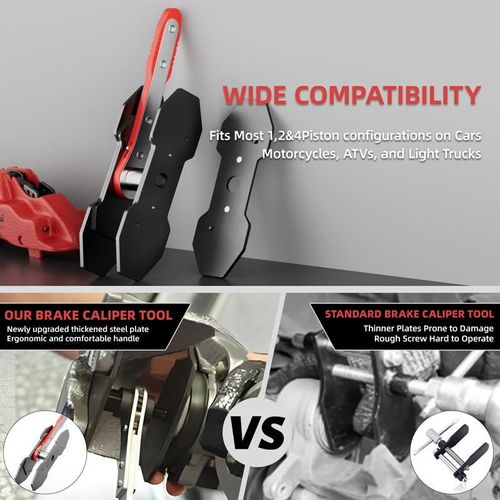 Brake Caliper Press Tool Car Piston Spreader Pad 360 Degree Swing Ratchet Hand Wrench Expander for Single Twin Quad Piston Disc Brake