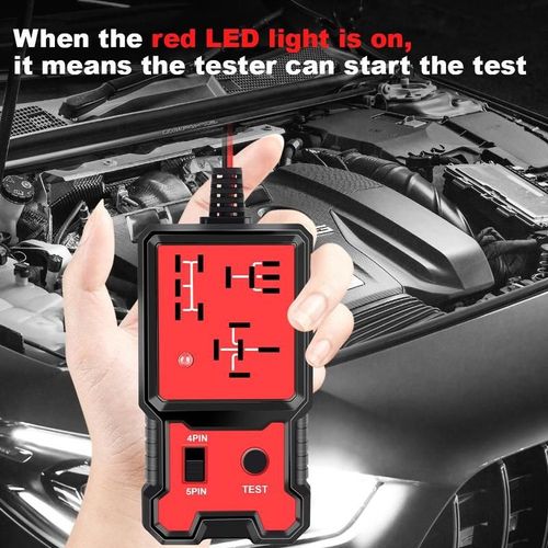 Car Automotive Circuit Tester, Car Relay Tester, Portable Battery Diagnostic Checker Tool, Professional Car Voltage Tester, Vehicle Diagnostic Tool, OBD Scanner, Red, with LED Indicator