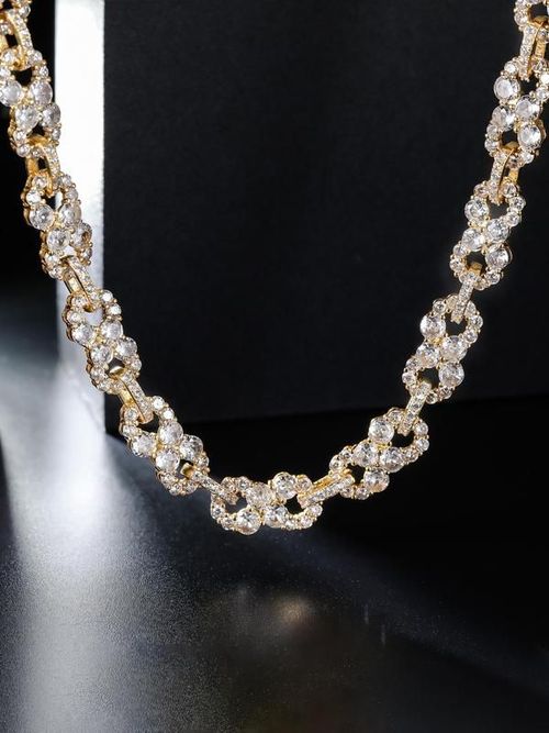 Infinity Symbol Design Necklace, Rhinestone Decor Cuban Chain Necklace, Hip Hop Jewelry for Party, Daily Clothing Decor, Trendy All-match & Exquisite Jewelry for Gift