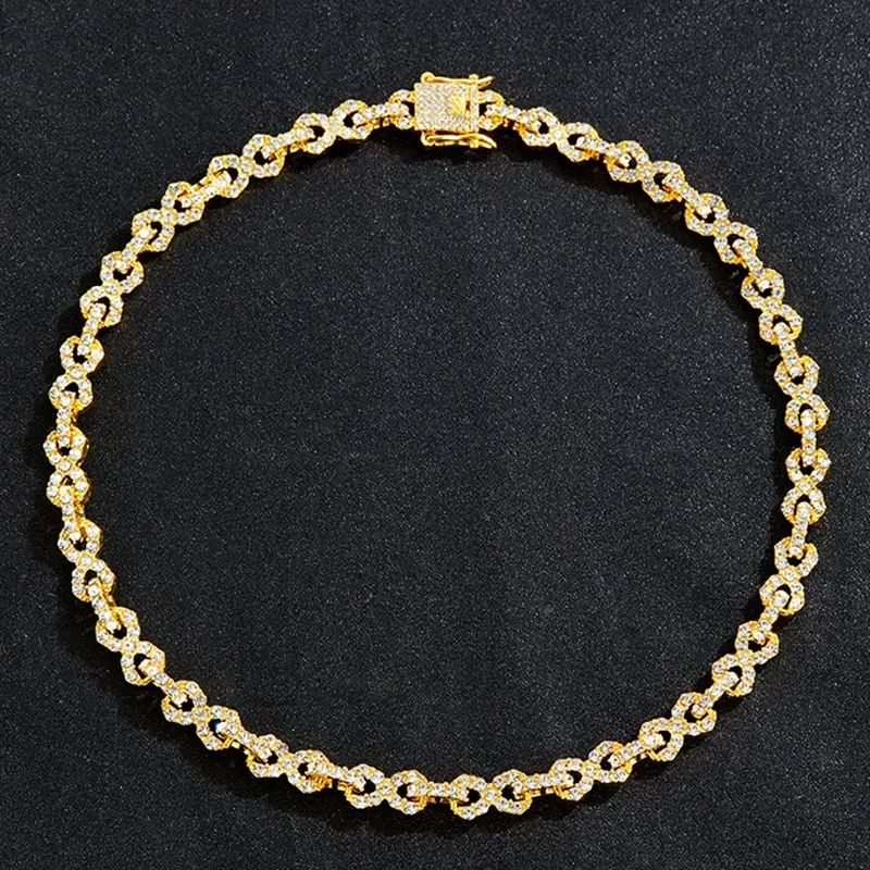 Infinity Symbol Design Necklace, Rhinestone Decor Cuban Chain Necklace, Hip Hop Jewelry for Party, Daily Clothing Decor, Trendy All-match & Exquisite Jewelry for Gift