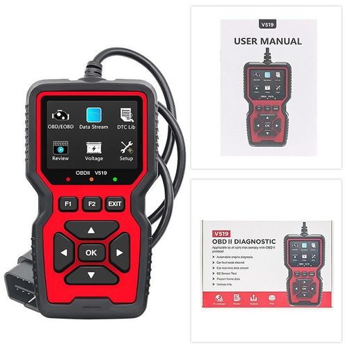 Car OBD2 Scanner Diagnostic Tool, Car Voltage Tester Engine Fault Code Scanner, Charging Tester Diagnostic Tool for OBDII-V519, Gifts, Repair, Digital Automotive Battery Relay Tester, OBD Port, Car Circuit Tester