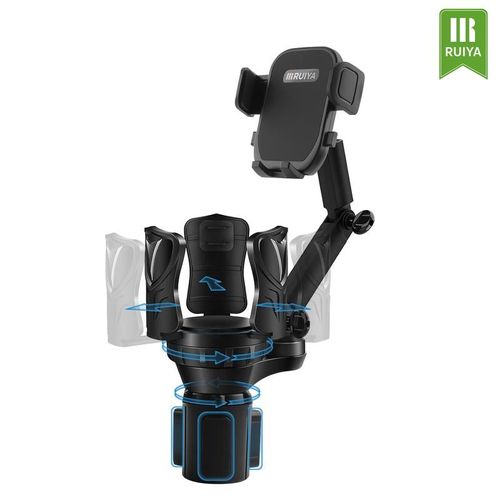 Car Cup & Phone Holder Adjustable Compatible with Most Bottles & Smartphones 360 Degree Rotation Car Accessories
