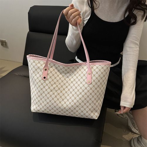 Women's Elegant Geometric Pattern Stylish Tote Bag, Fashionable Large Capacity Shoulder Bag for Women, Casual Trendy Versatile High-quality Daily Commuting Bag